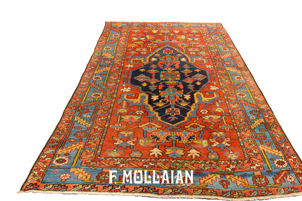 Antique Heriz Rug Rust/Red Color n°:689011